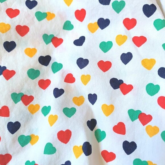 Talbots Classic Cotton Button Up Shirt Multicolor Ditsy Hearts Print size MP - Picture 8 of 8